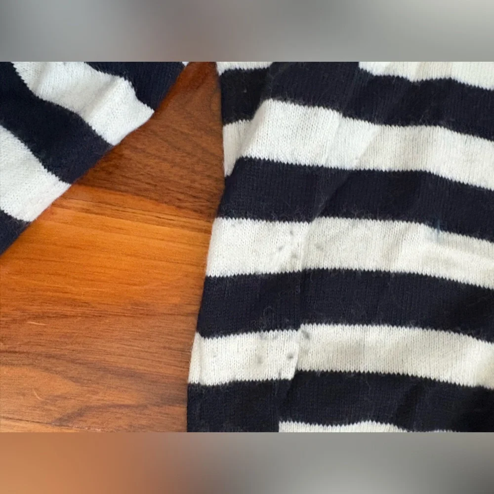 AYR Lofty Softie Sweater in Black and White Stripes, ECU - Picture 6 of 10
